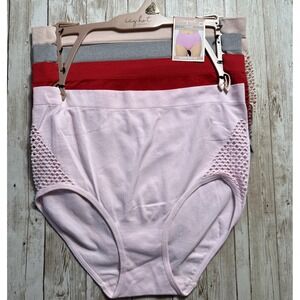 Icy Hot 4 Pack Seamless High Waisted Brief Underwear Panties Women's Large